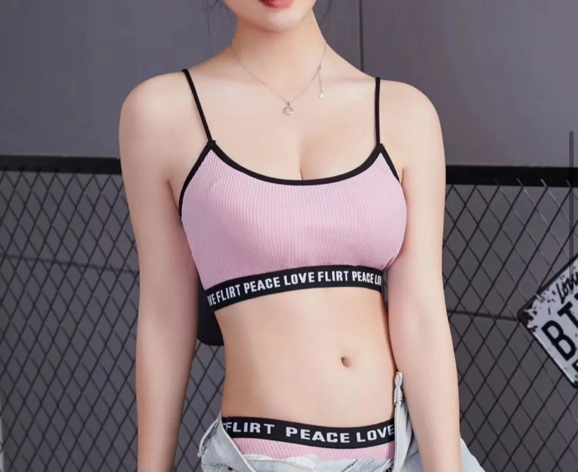 Letter Printed Lingerie Set