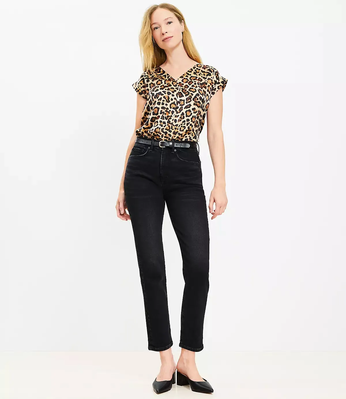 LOFT High Rise Slim Jeans in Washed Black
