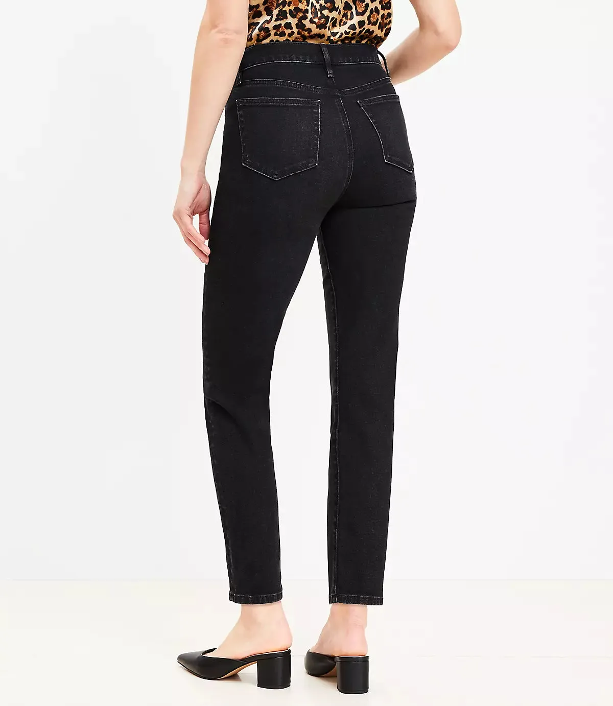 LOFT High Rise Slim Jeans in Washed Black
