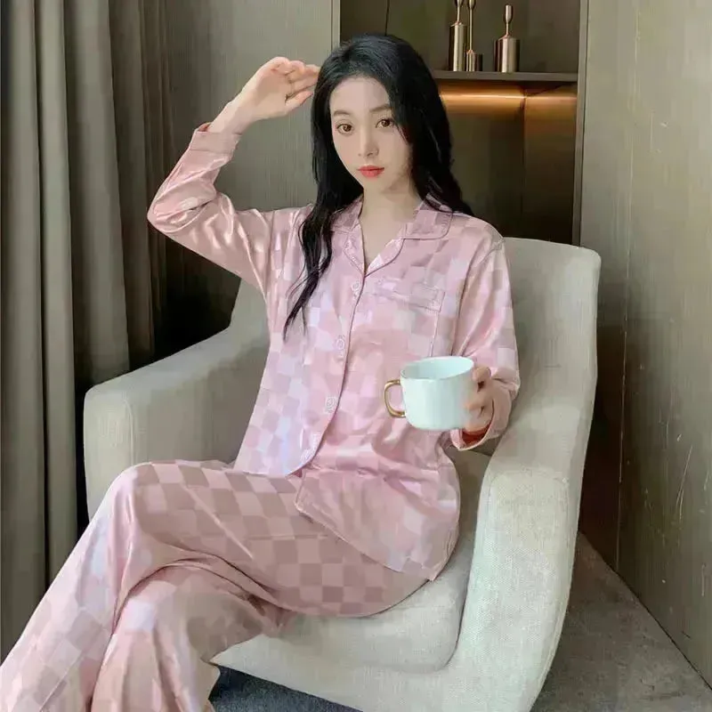 Luxury Designer Ice Silk Night Suit