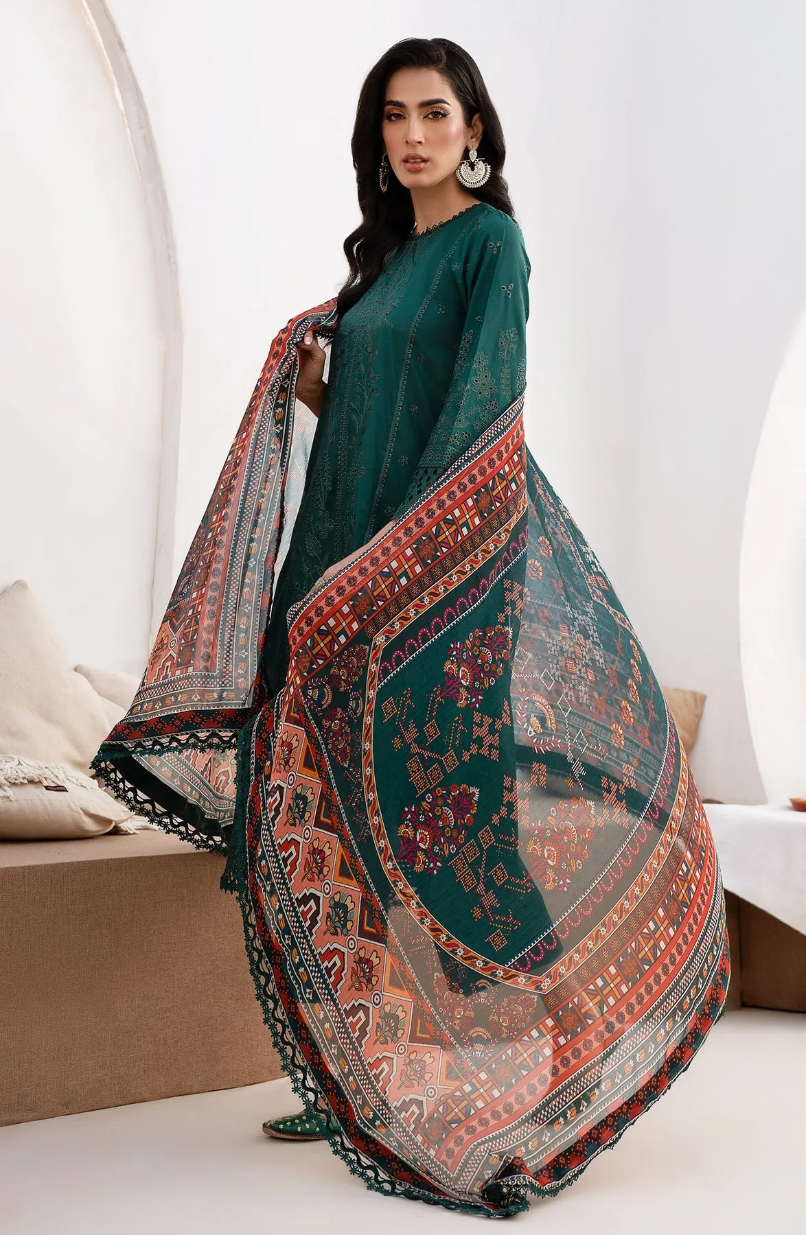 Luxury Teal Green Embroidered Pakistani Salwar Kameez Dupatta Suit