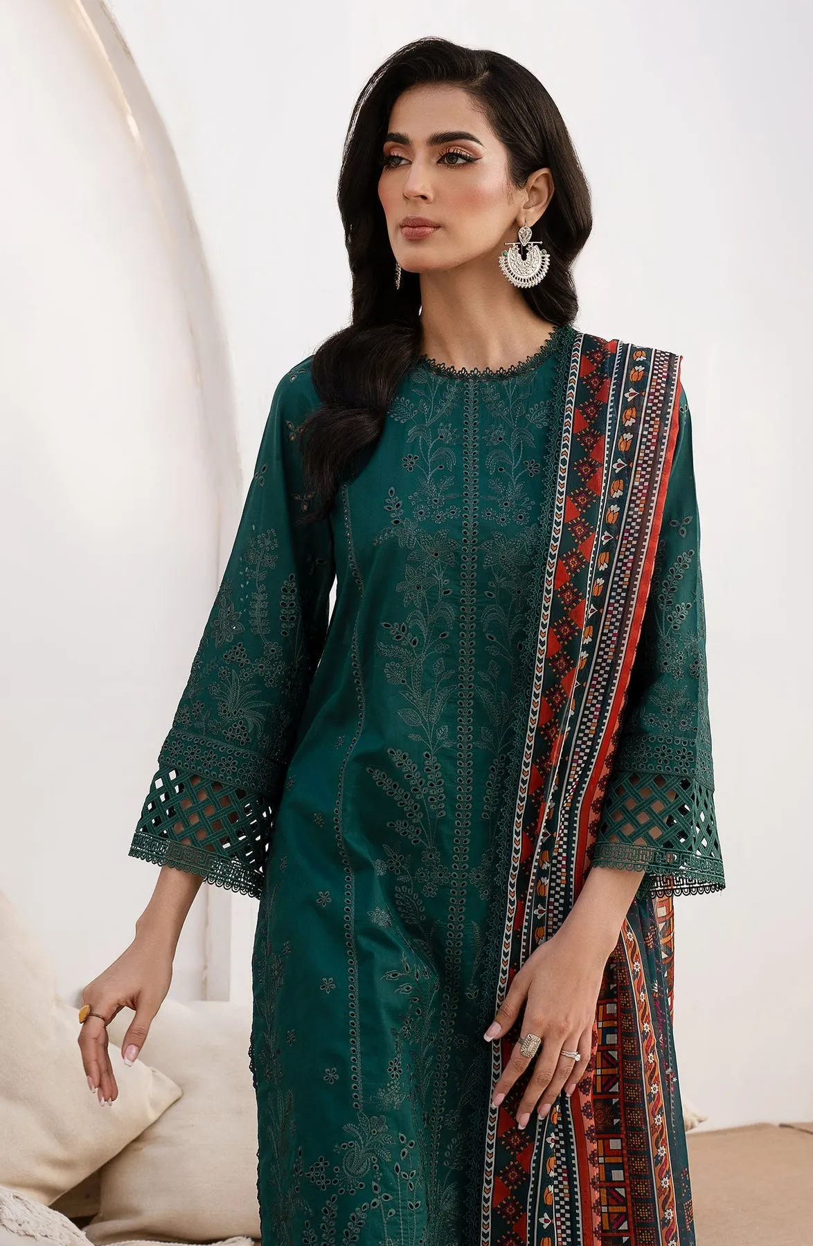 Luxury Teal Green Embroidered Pakistani Salwar Kameez Dupatta Suit
