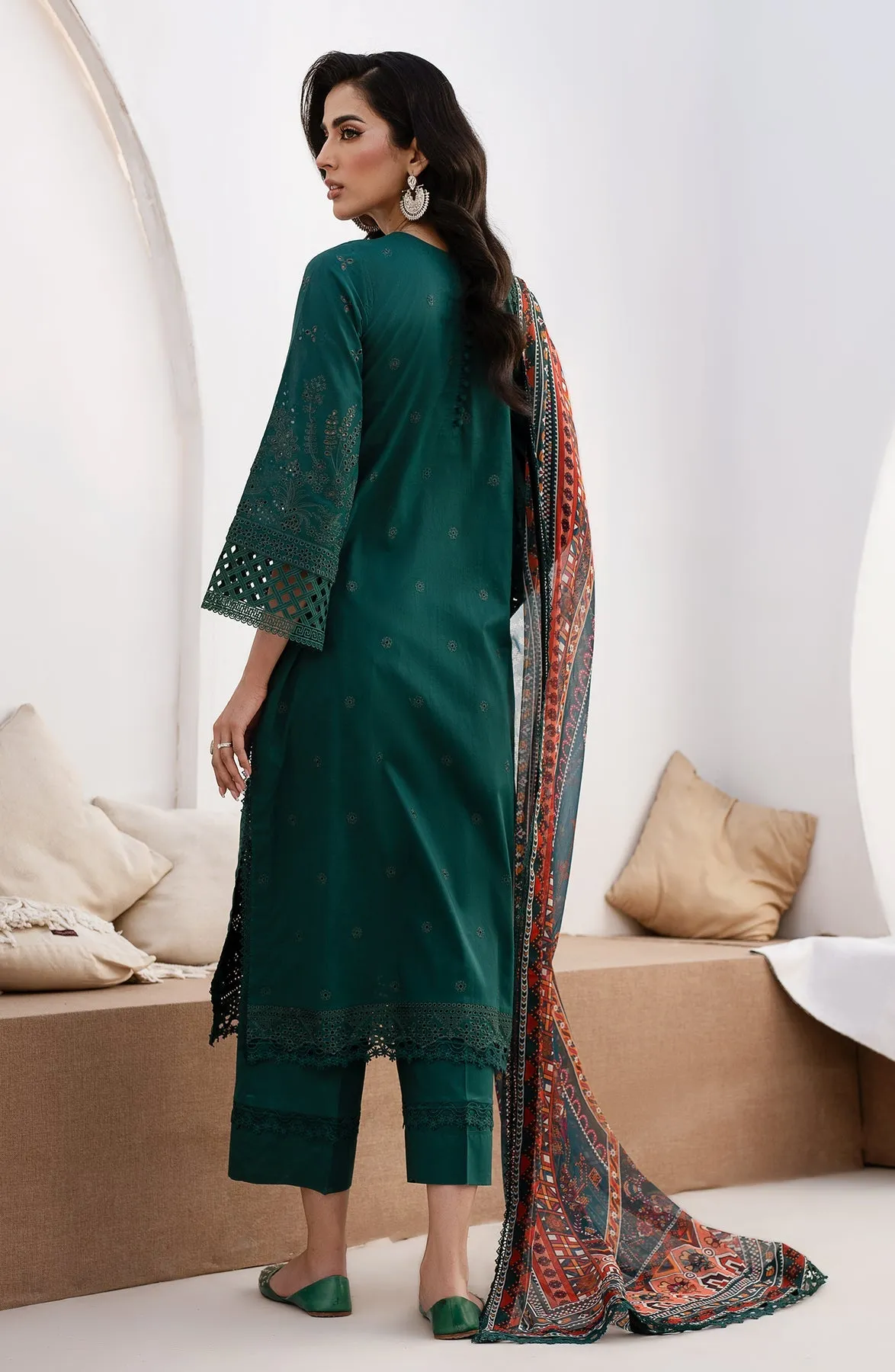 Luxury Teal Green Embroidered Pakistani Salwar Kameez Dupatta Suit