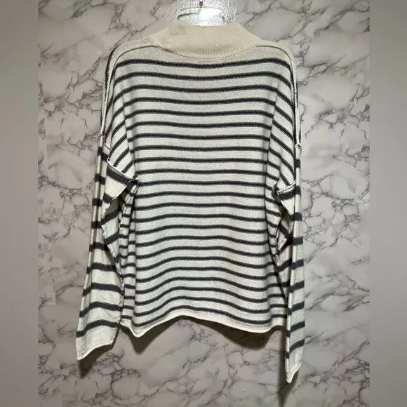 Madewell Stripe-Play Mockneck Pullover Sweater