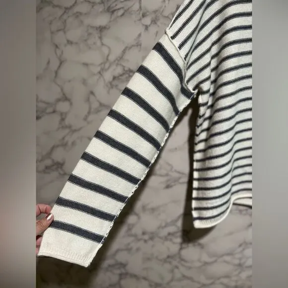 Madewell Stripe-Play Mockneck Pullover Sweater
