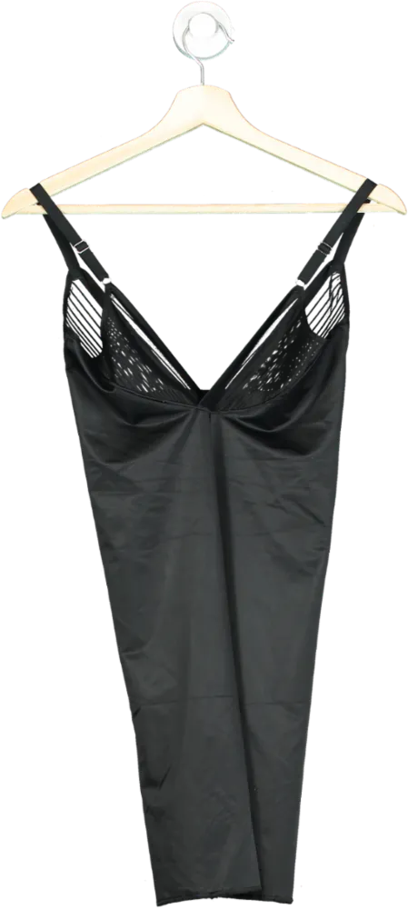 M&S Black Lingerie Slip Dress UK 8