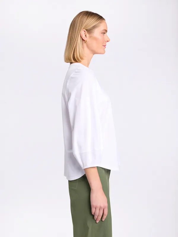 Marco Polo Lantern Sleeve Tee White