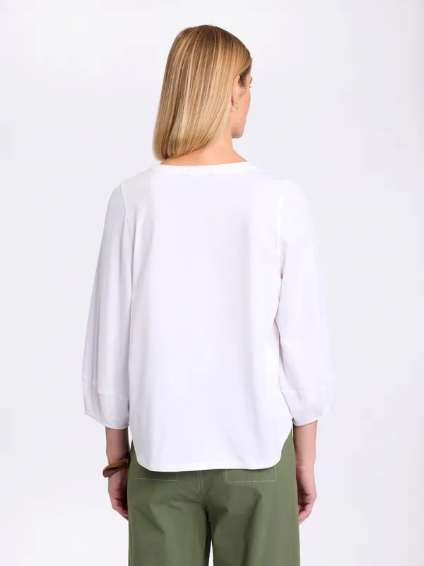 Marco Polo Lantern Sleeve Tee White