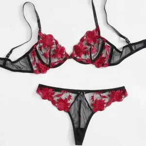 Meidy Two Piece Lingerie - Red