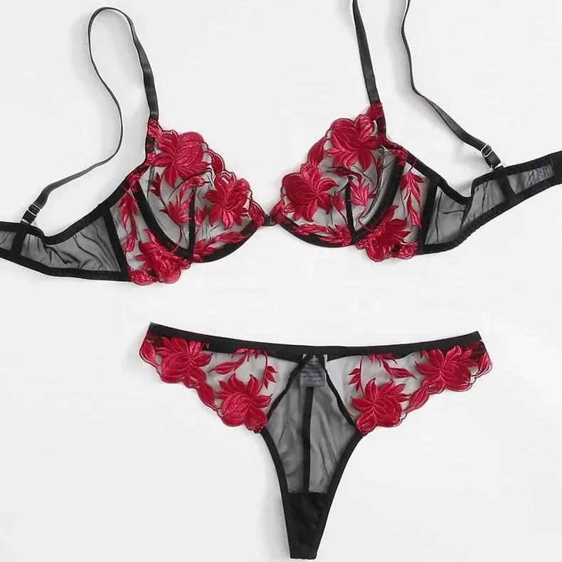 Meidy Two Piece Lingerie - Red