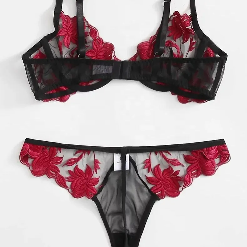 Meidy Two Piece Lingerie - Red