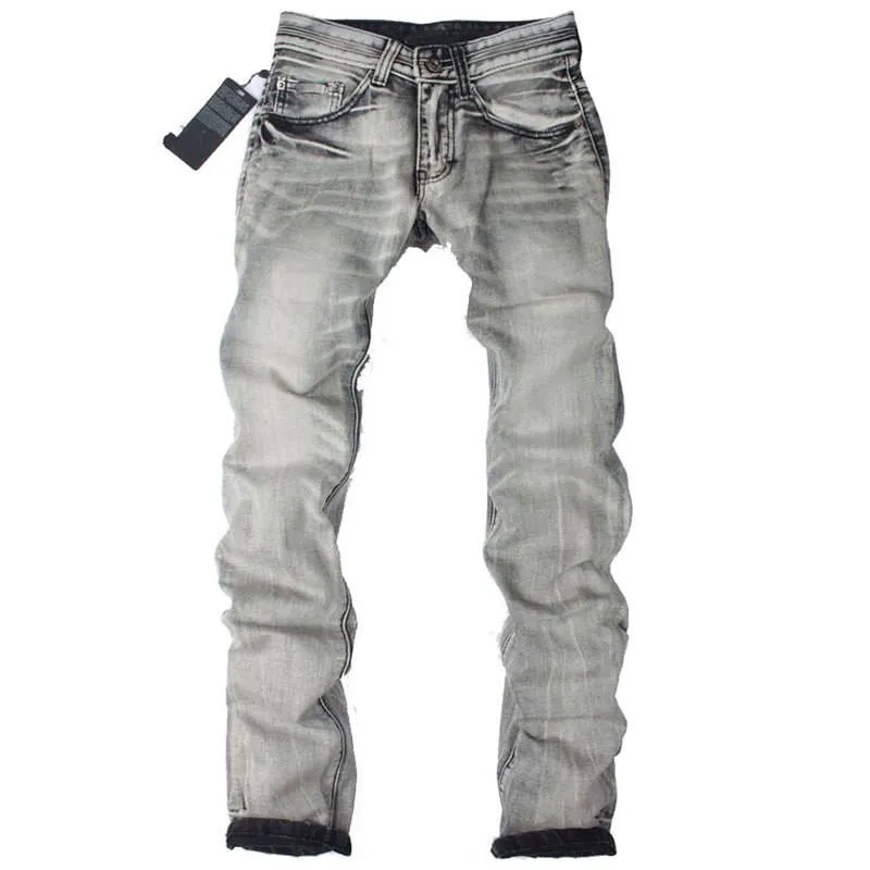 Men's Light Washed Grey Jeans