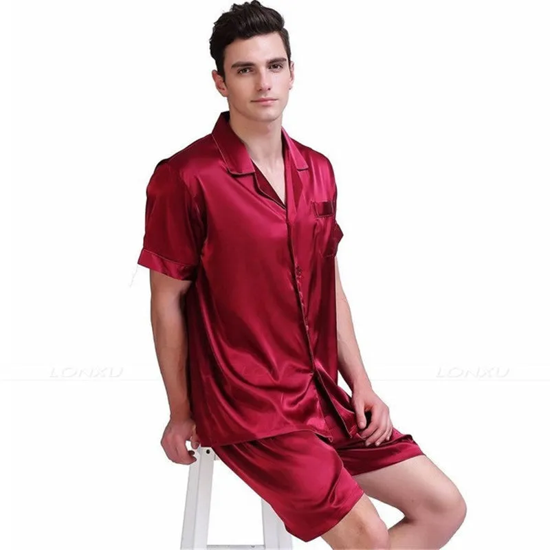 Men's Satin Plus Size Pajamas Set