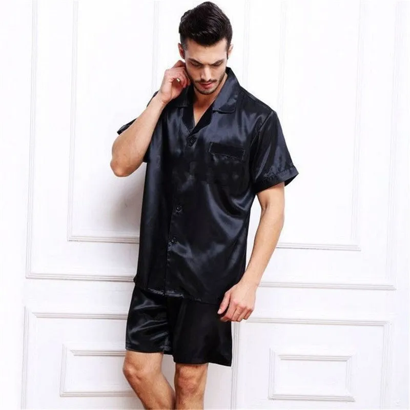 Men's Satin Plus Size Pajamas Set