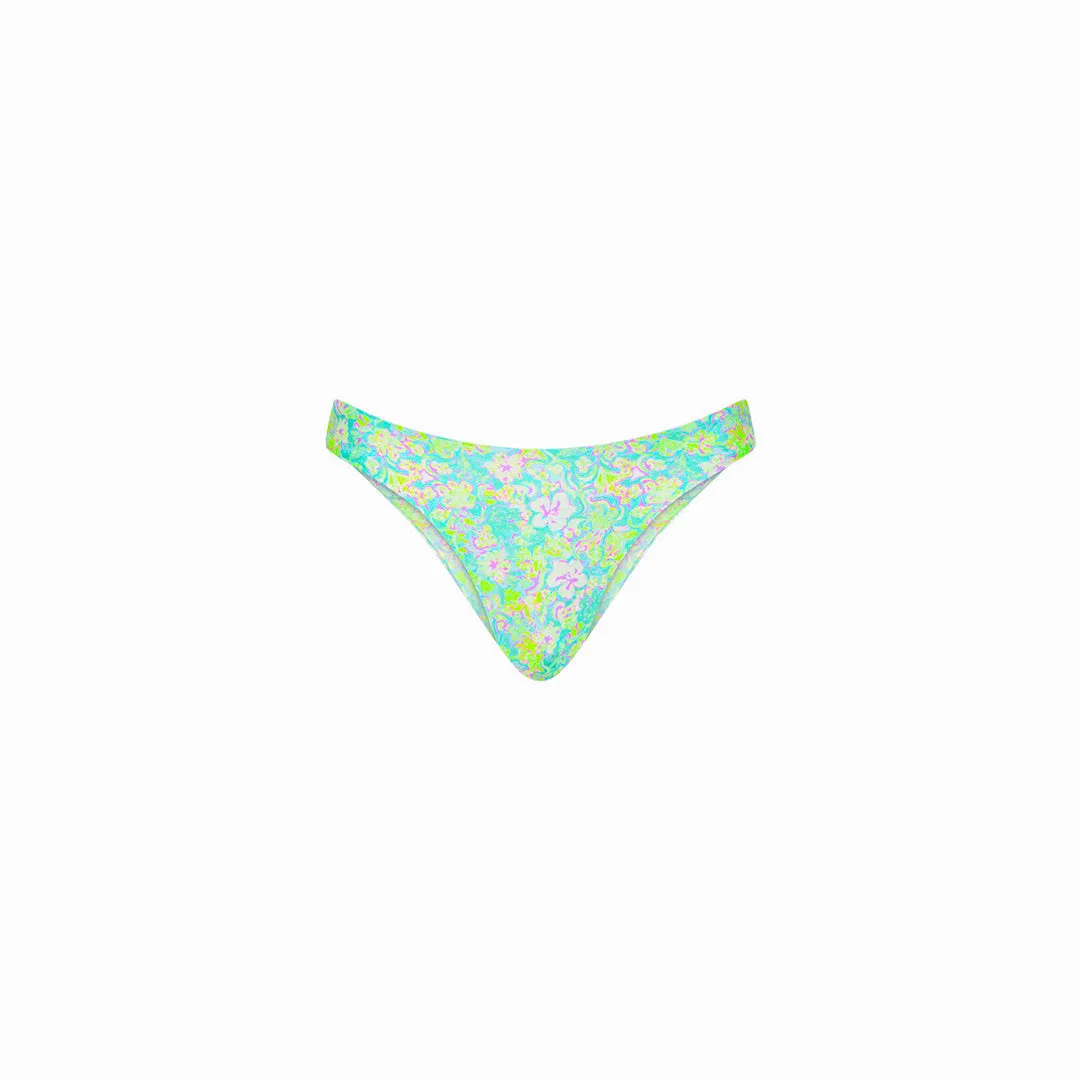 Minimal Full Coverage Bikini Bottom - Hibiscus Fizz