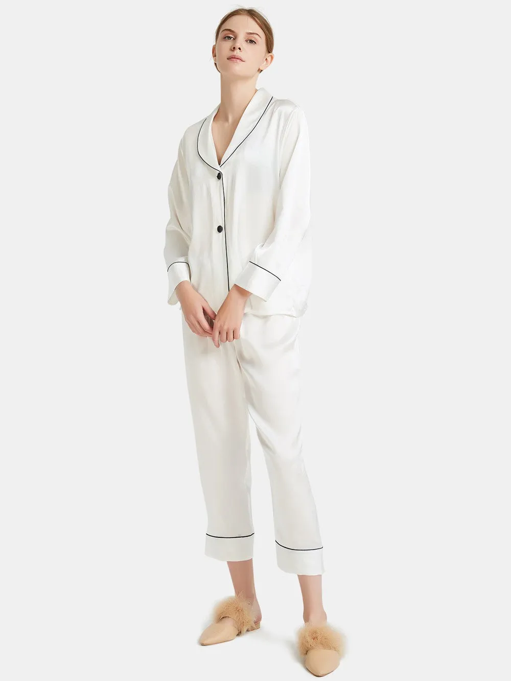 Modern Collar Coord Set (White)