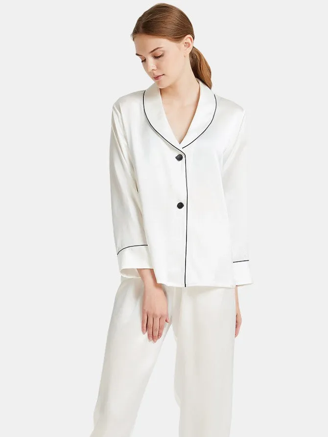 Modern Collar Coord Set (White)