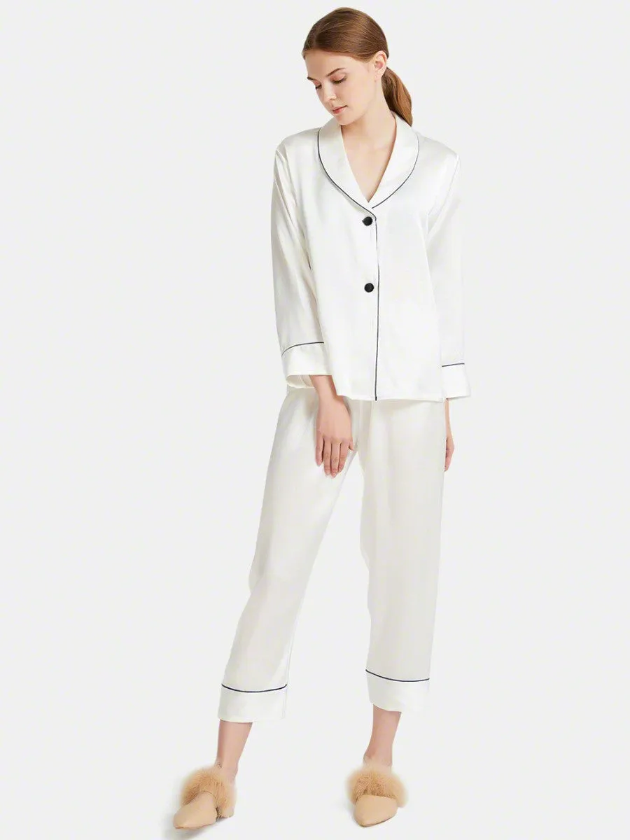 Modern Collar Coord Set (White)