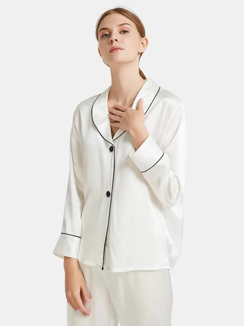 Modern Collar Coord Set (White)