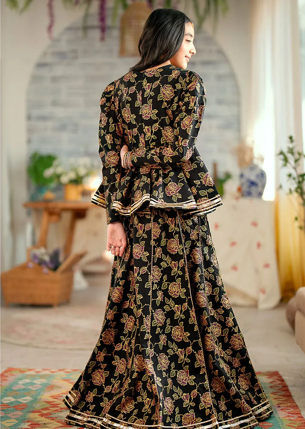 MS-24596 Black Kids Designer Suit