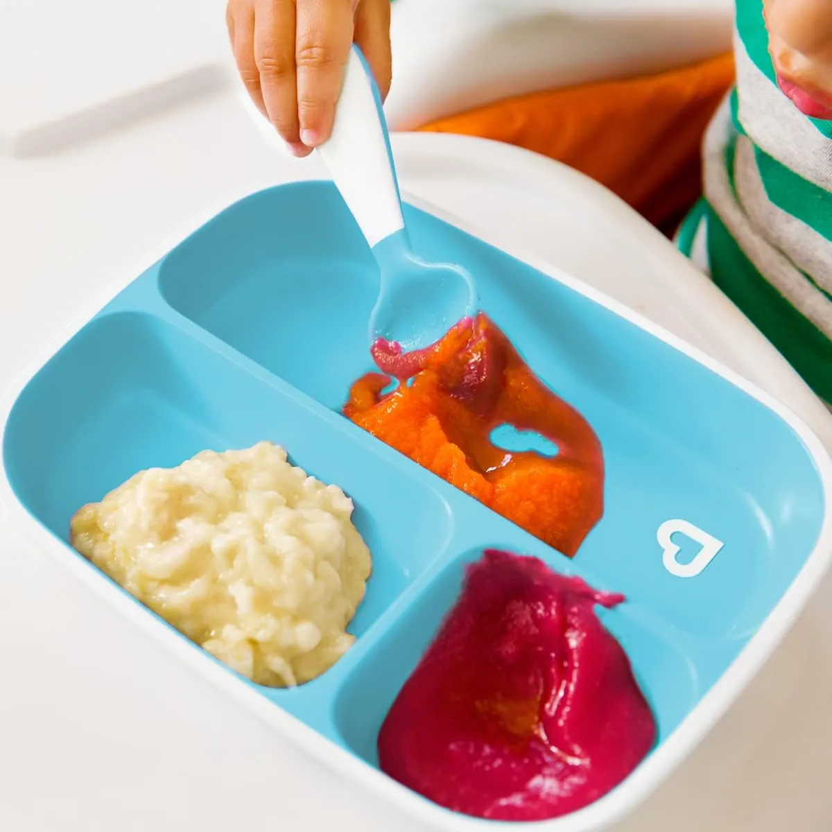 Munchkin Splash Dining Set, Bowl and divider plate set, colorful, very safe for the little one, deeps bowls, BPA Free, Infant/Baby/Toddler/Kids, Pack of 4, Color blue/green
