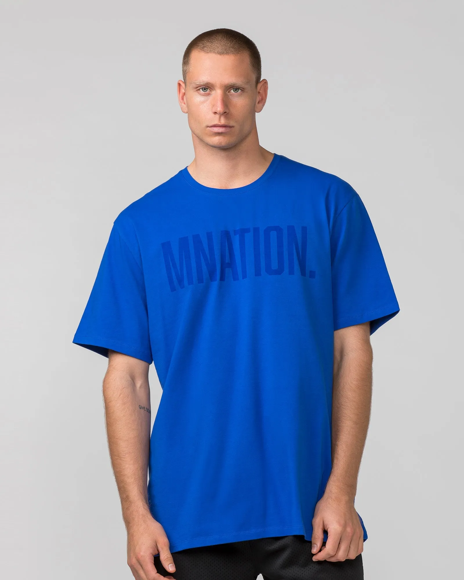 Muscle Nation | Oversized Tonal Tee - Bondi Blue