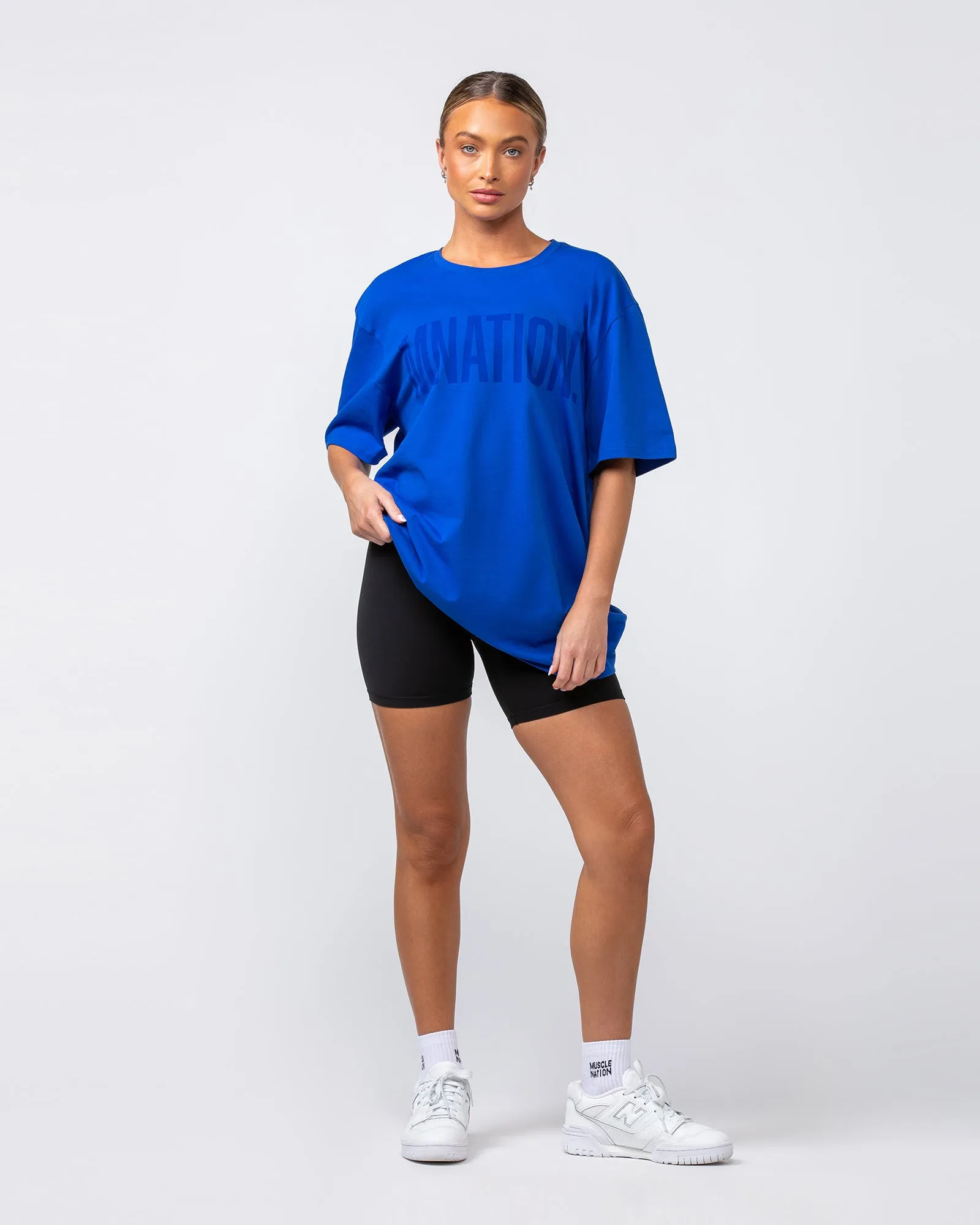 Muscle Nation | Oversized Tonal Tee - Bondi Blue