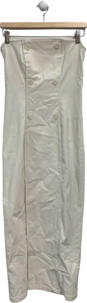 NA-KD Off White Double Breasted Bandeau Midi Dress EU 38 UK 10