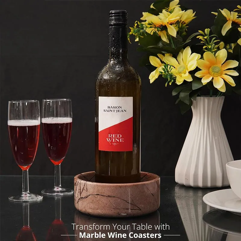 Natural Marble Wine Bottle Coasters - Wine Bottle Coaster-Modern Home Décor Bar
