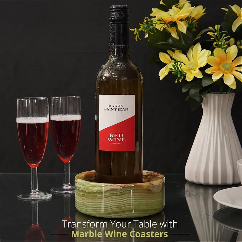 Natural Marble Wine Bottle Coasters - Wine Bottle Coaster-Modern Home Décor Bar