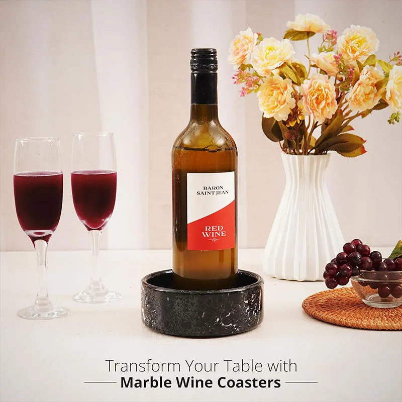Natural Marble Wine Bottle Coasters - Wine Bottle Coaster-Modern Home Décor Bar