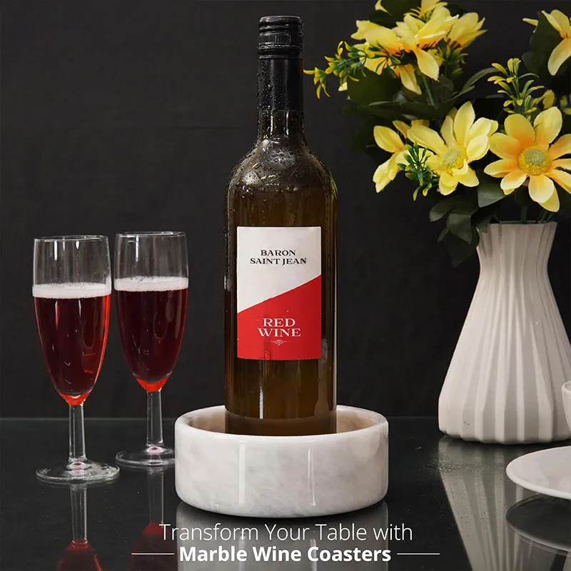 Natural Marble Wine Bottle Coasters - Wine Bottle Coaster-Modern Home Décor Bar