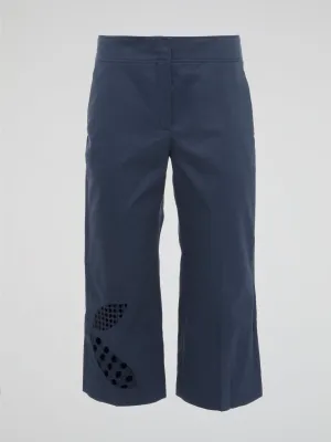 Navy Cropped Trousers
