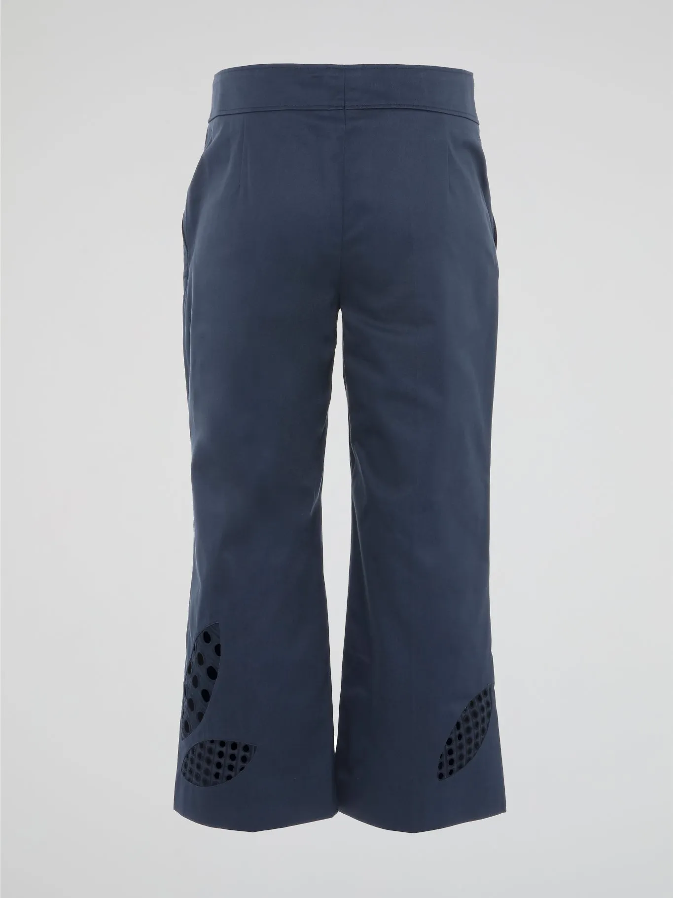 Navy Cropped Trousers