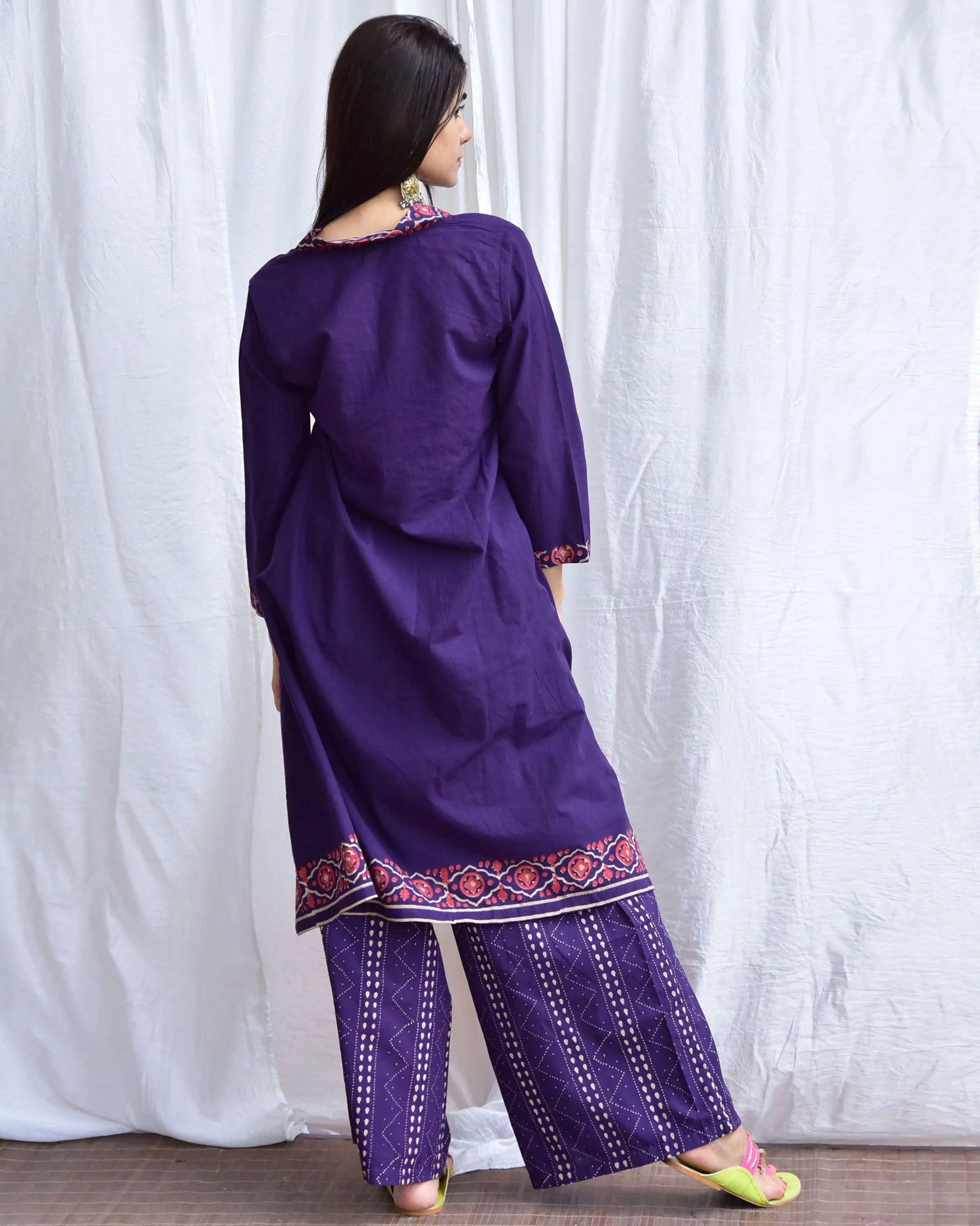 Neelam Handblockprinted Cotton Kurta Set Of 2-Sor