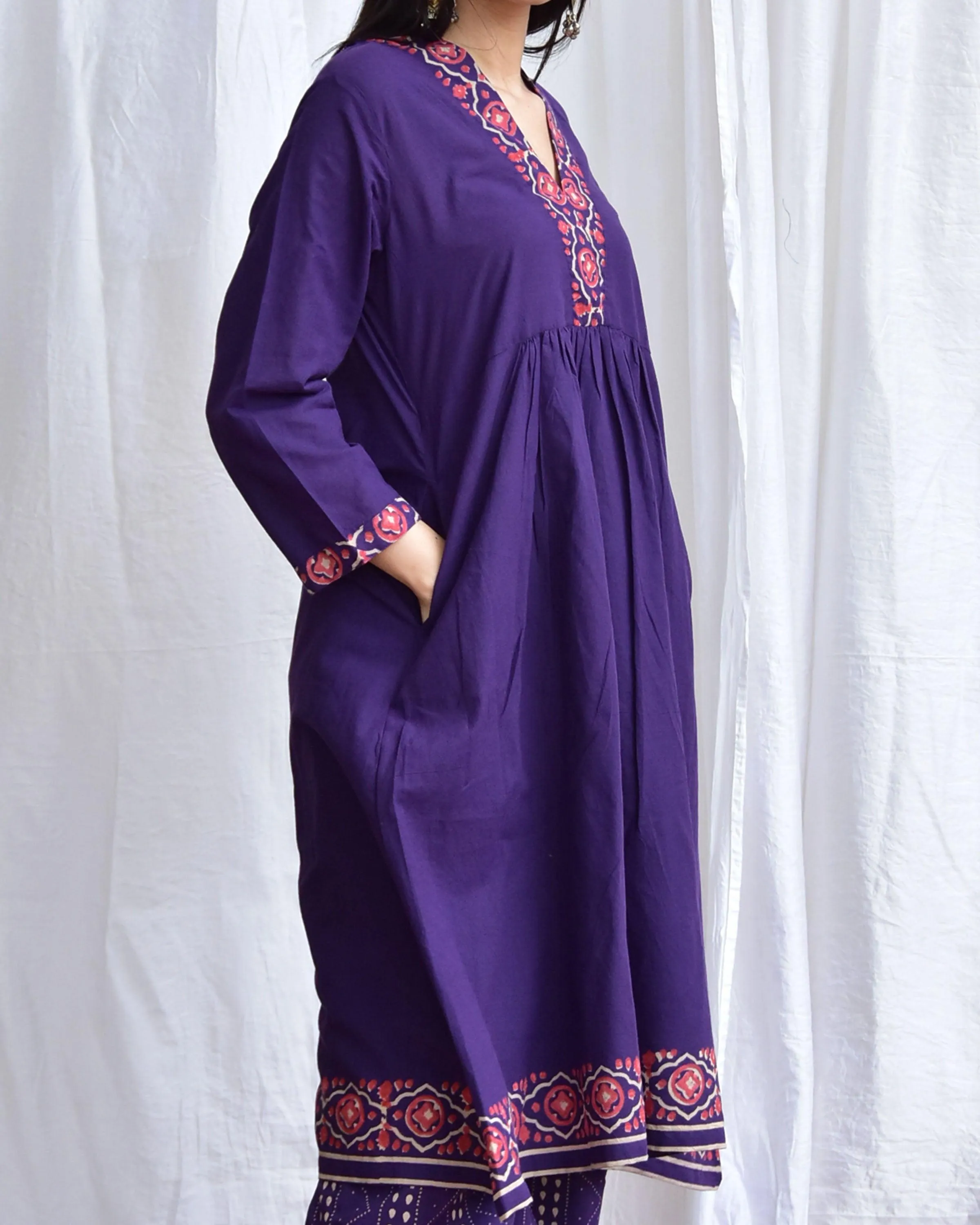 Neelam Handblockprinted Cotton Kurta Set Of 2-Sor
