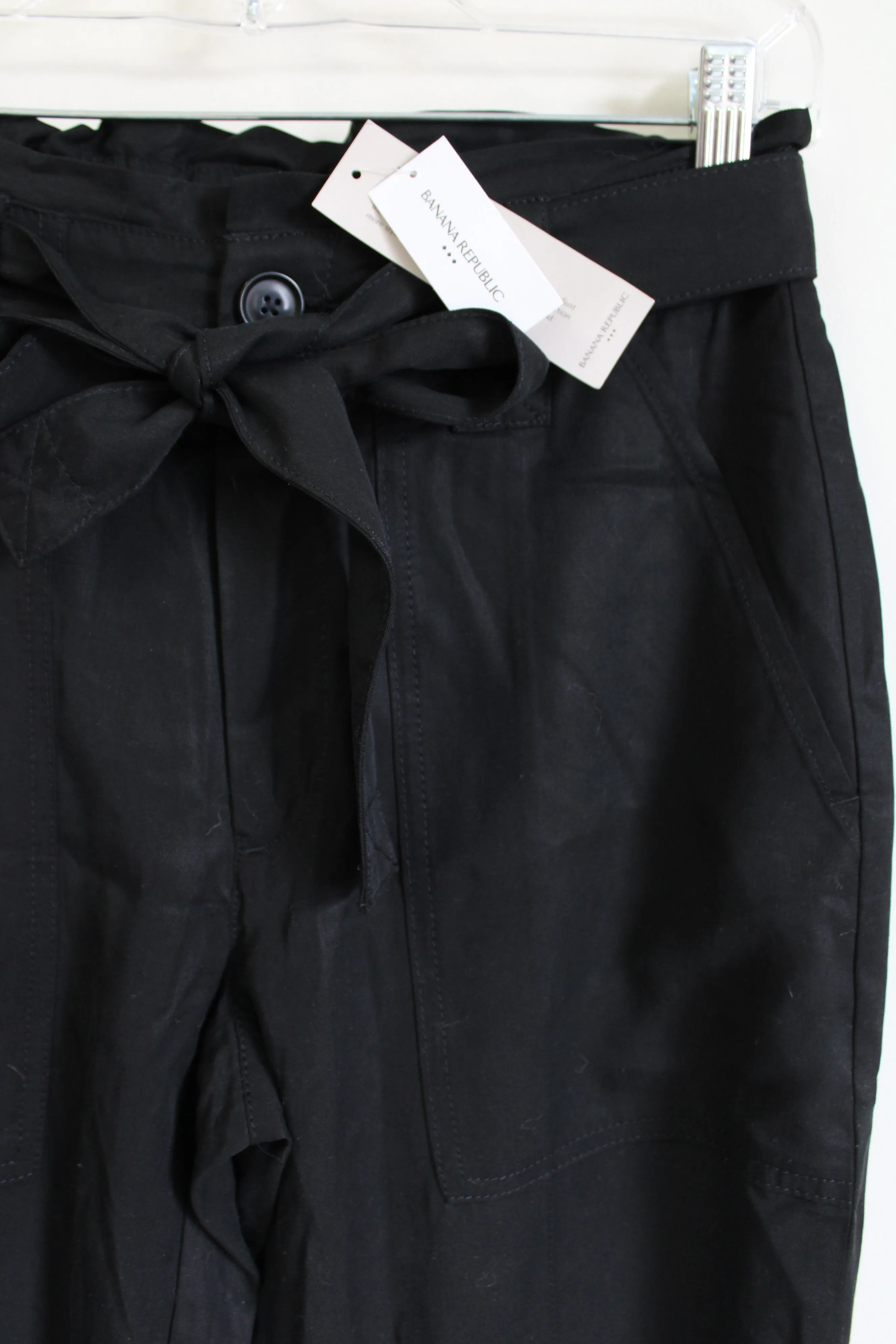 NEW Banana Republic Black Paperbag Pant | 4 Petite
