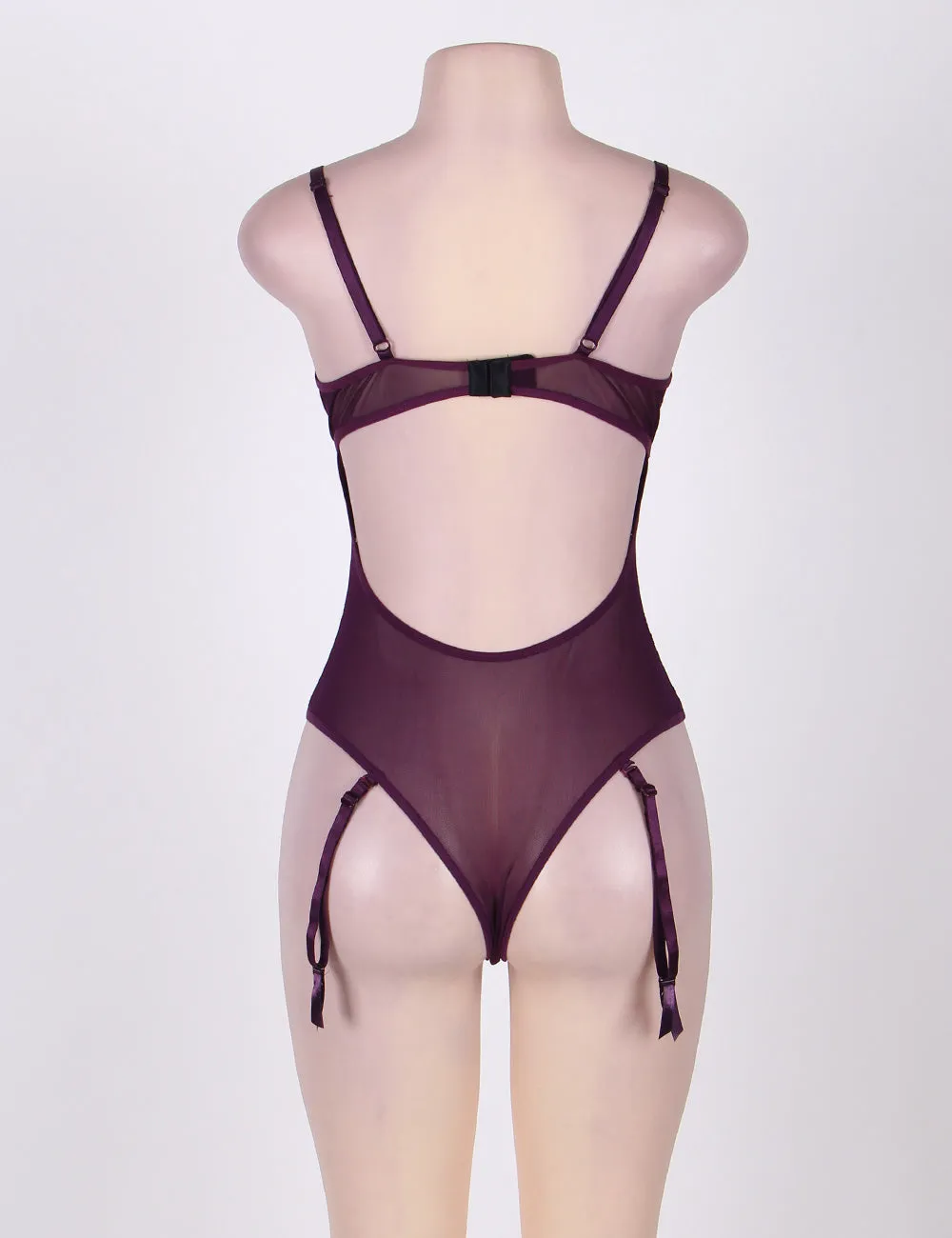 New Poetical Purple Erotic Teddy Lingerie