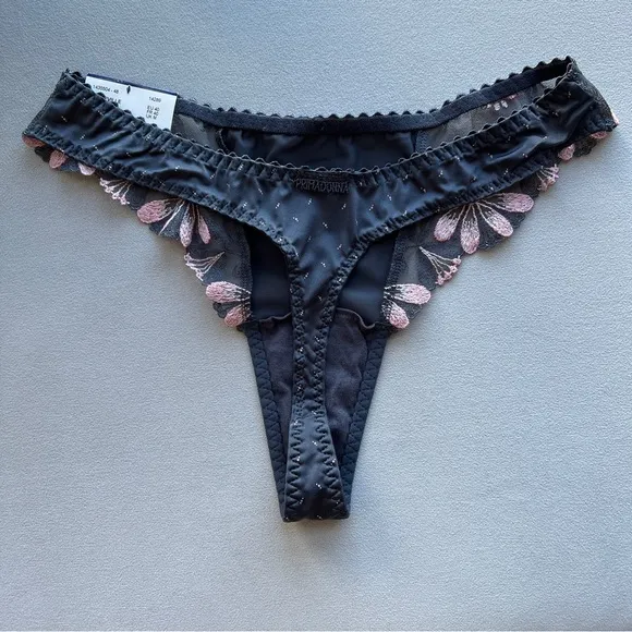 NEW Prima Donna Belleville Tanga Panties, Gray, Size M