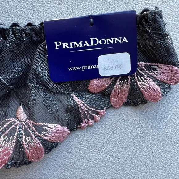 NEW Prima Donna Belleville Tanga Panties, Gray, Size M