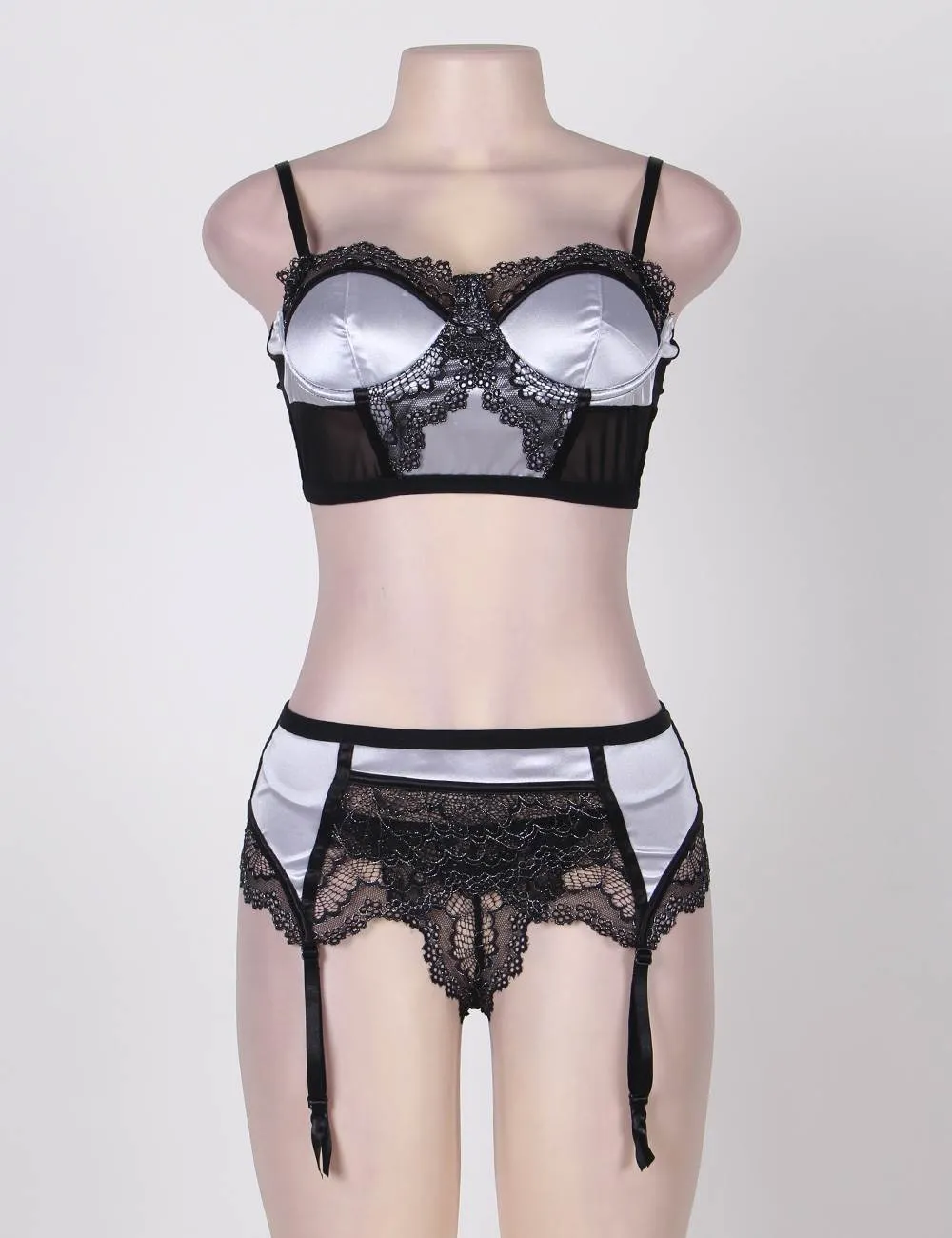 New Sexy Delicate Mesh Microfiber Underwire Bra Set