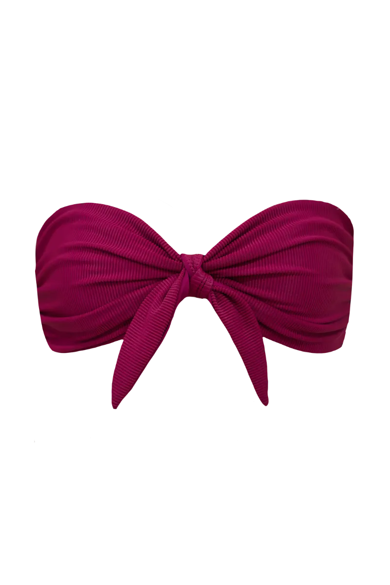 NOA Bikini Top in Ribbed Vino