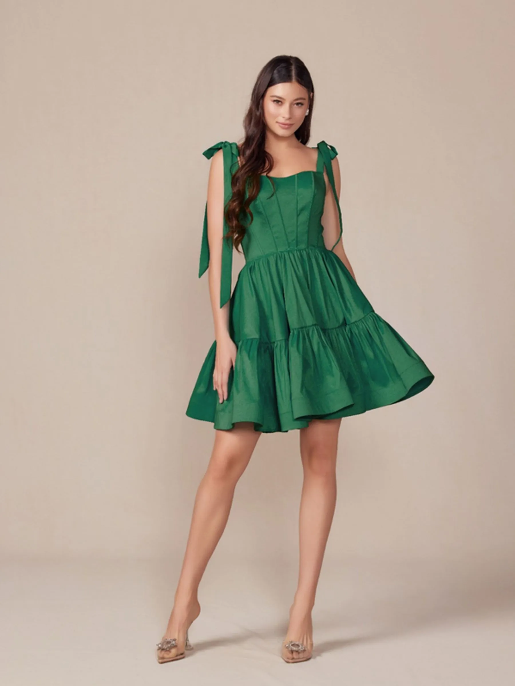 Nox Anabel T869 Dress A-Line Semi Sweetheart Ribbon Straps