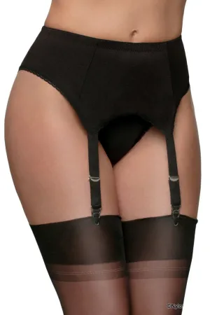 Nylon Dreams 4 Strap Suspender Belt Black