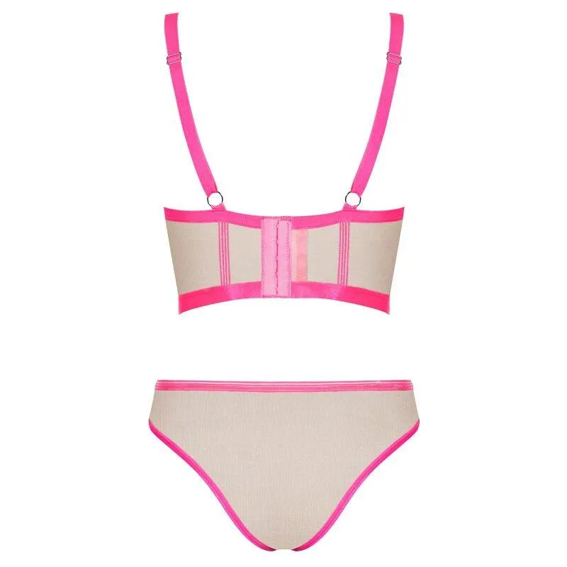OBSESSIVE - NUDELIA TWO PIECES SET - PINK L/XL