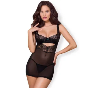 Obsessive - Sexy Lingerie - 867 Chemise - L/Xl - Black
