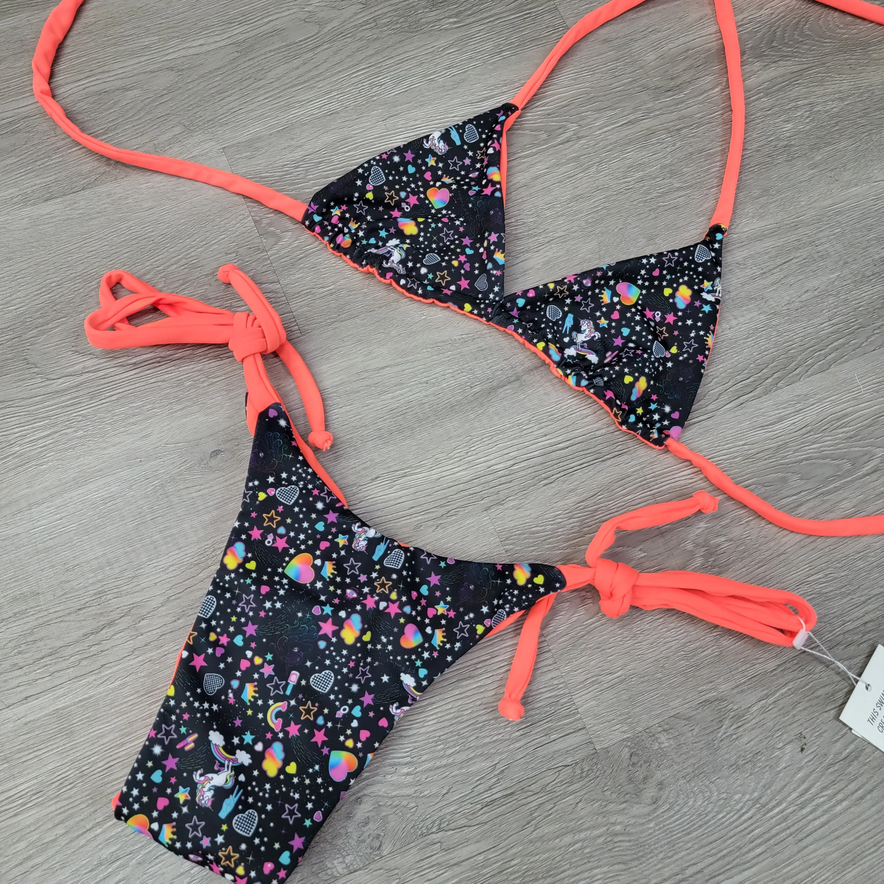 Orange Unicorn Party Triangle Top