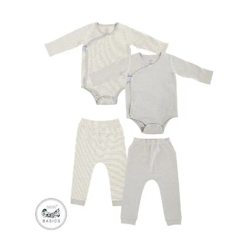 Organic Cotton Long Sleeve Kimono   Harem Pants Set - Dark Grey