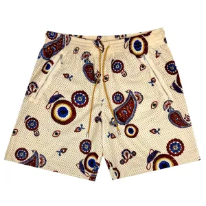 Paisley Eye Mesh Short - Ivory