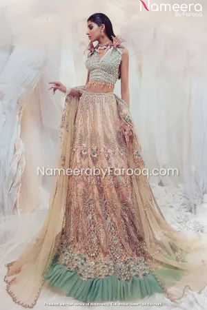 Pakistani Long Tail Lehenga for Sole Bridal Look #BN163